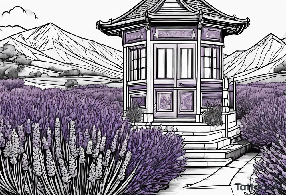 lavender in a bunch tattoo idea