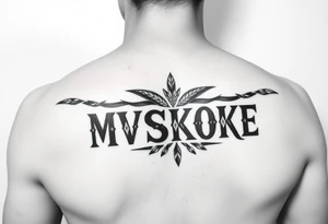“MVSKOKE” shaded with Native American pattern tattoo idea
