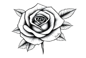 ROSE WITH FLORIDA WRITTEN IN VERTICAL FOR THE STEM tattoo idea