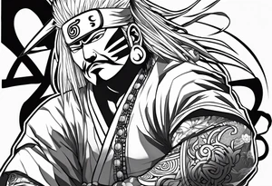 Jiraiya in Sage mode from the anime naruto tattoo idea