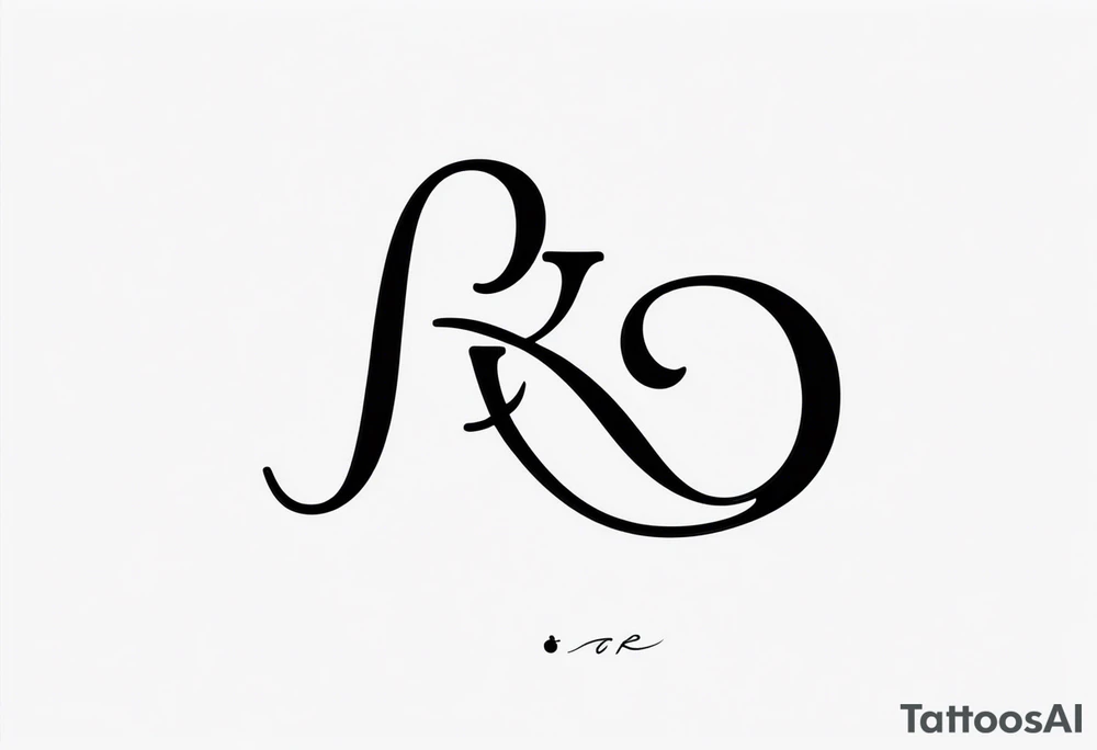 J and R initials cute and small and swirly lowercase tattoo idea