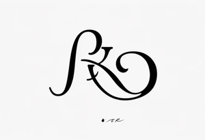 J and R initials cute and small and swirly lowercase tattoo idea