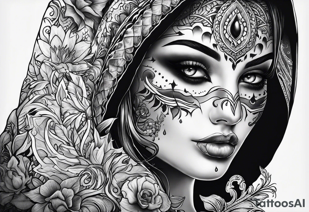 Spooky,, ghost face tattoo idea