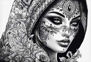 Spooky,, ghost face tattoo idea