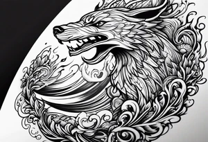 flowing water and fire tattoo tattoo idea