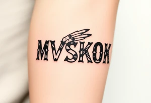 “MVSKOKE” shaded with Native American print tattoo idea