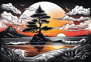 Sunset tattoo idea