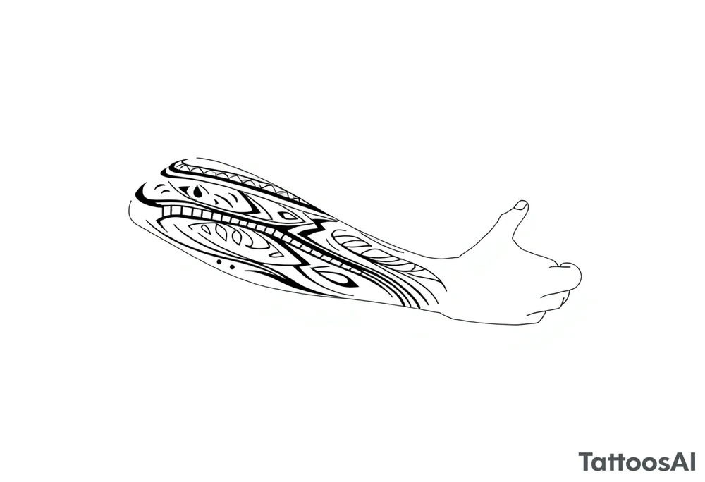 tribal pattern
and bands welsh black and white shading full sleeve simple tattoo idea