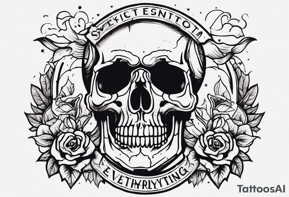 “Question everything”with a skull underneath tattoo idea