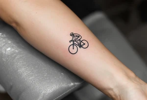 dynamic race cyclist tattoo idea