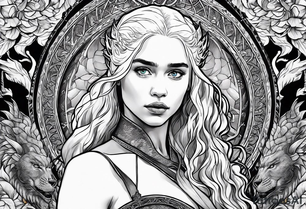 game of thrones daenerys like tim burton the whole figure in the picture tattoo idea
