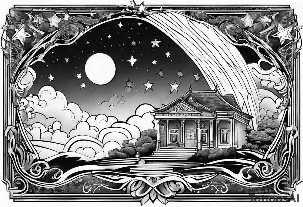 stars, clouds, tattoo idea