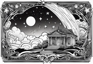 stars, clouds, tattoo idea