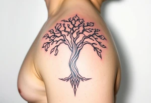 Irish shoulder tattoo, that is non-religious and has a Celtic tree tattoo idea