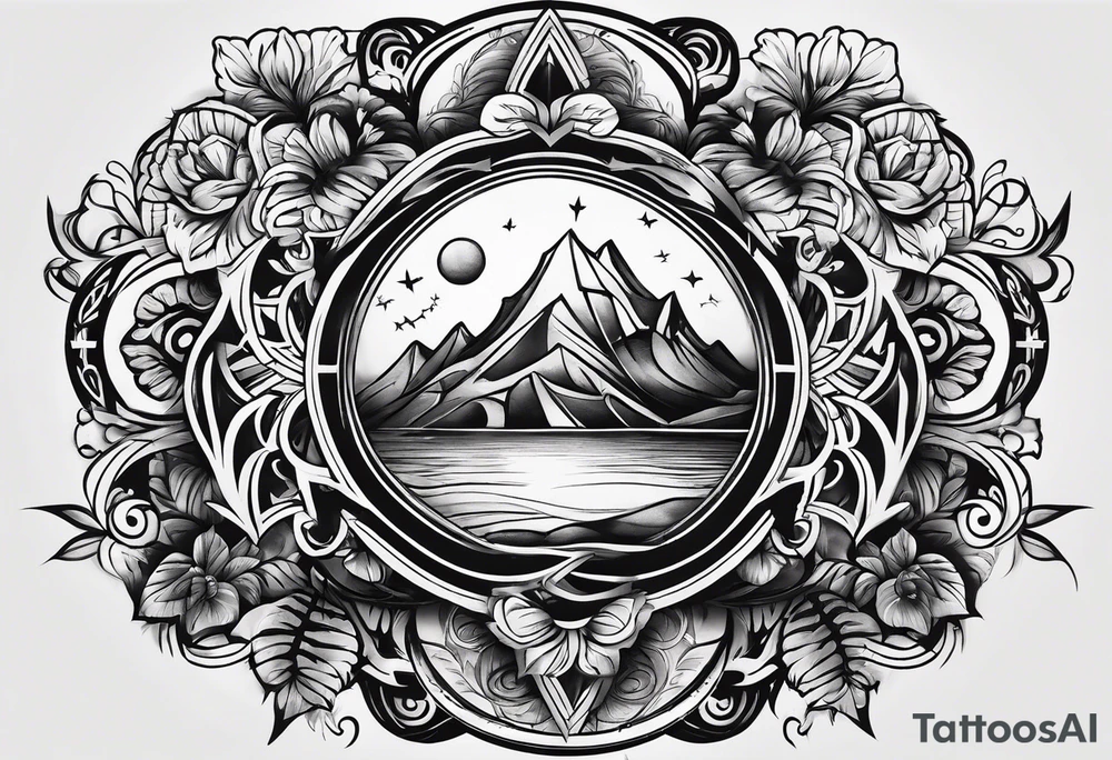 upper back tattoo from shoulder to shoulder with the word FAMILY tattoo idea