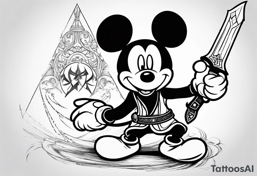 mickey mouse as assassins creed with wrist blade tattoo idea