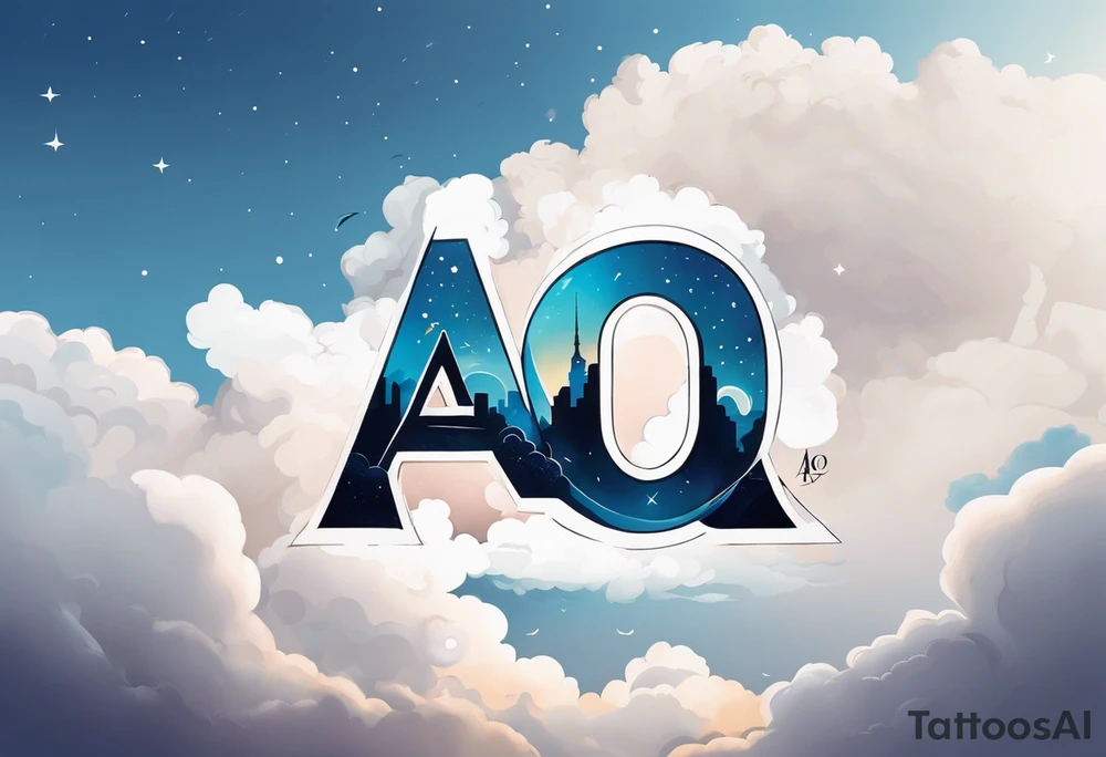 A.O. In big letters across the sky tattoo idea