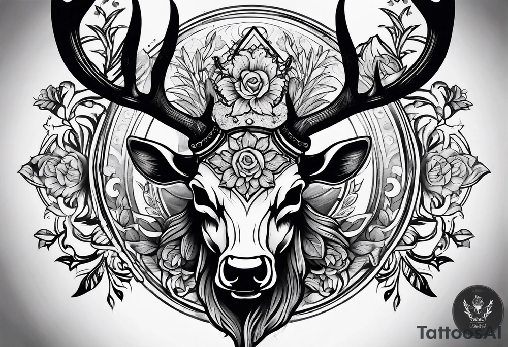 Stag skull tattoo idea