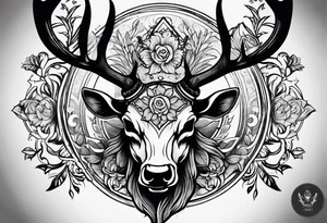 Stag skull tattoo idea