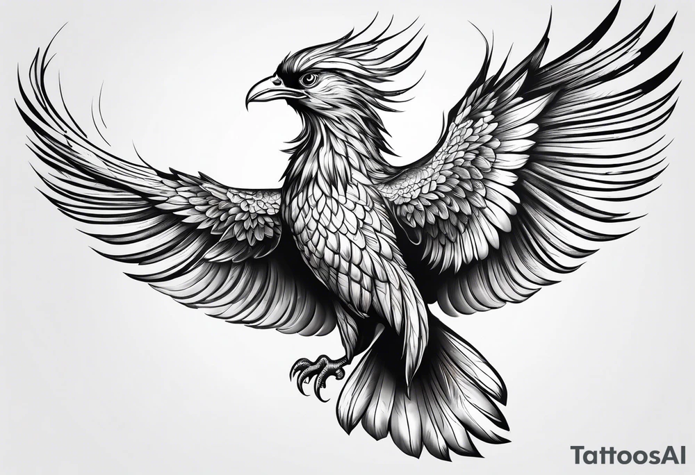 Phoenix bird flying sideways

, tattoo idea