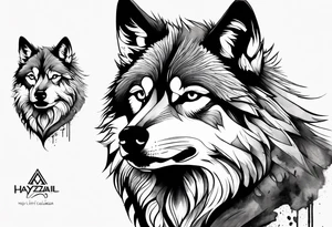 Injured wolf tattoo idea