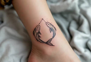This Pisces tattoo features the constellation in shimmering gold ink, blending cosmic beauty with astrological meaning. tattoo idea