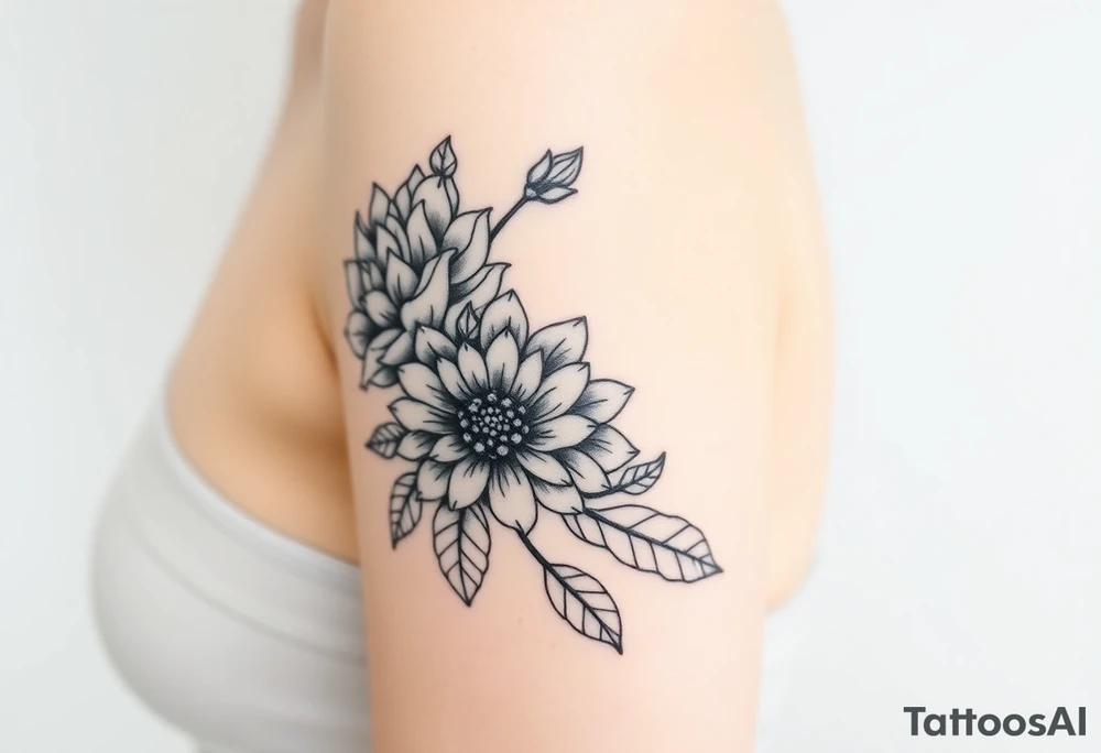rose and chrysanthemum tattoo idea
