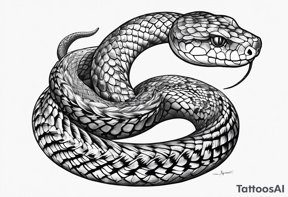 The snake Jogurmund that goes around my leg the whole length, and the head eats the tail tattoo idea
