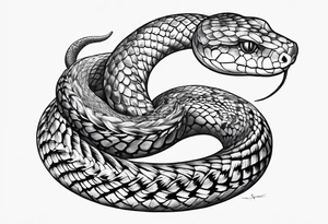The snake Jogurmund that goes around my leg the whole length, and the head eats the tail tattoo idea