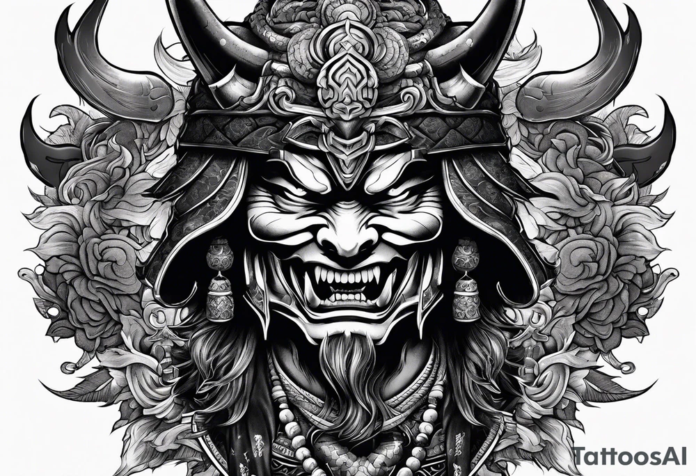demon samurai tattoo idea