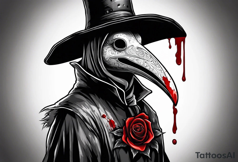 Plague doctor  with blood tattoo idea