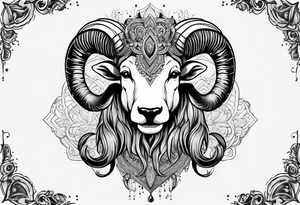Aries zodiac with name Grace Elizabeth tattoo idea