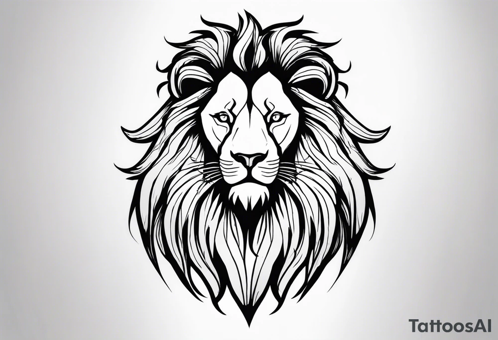 powerful majestic lion, close-up tattoo idea