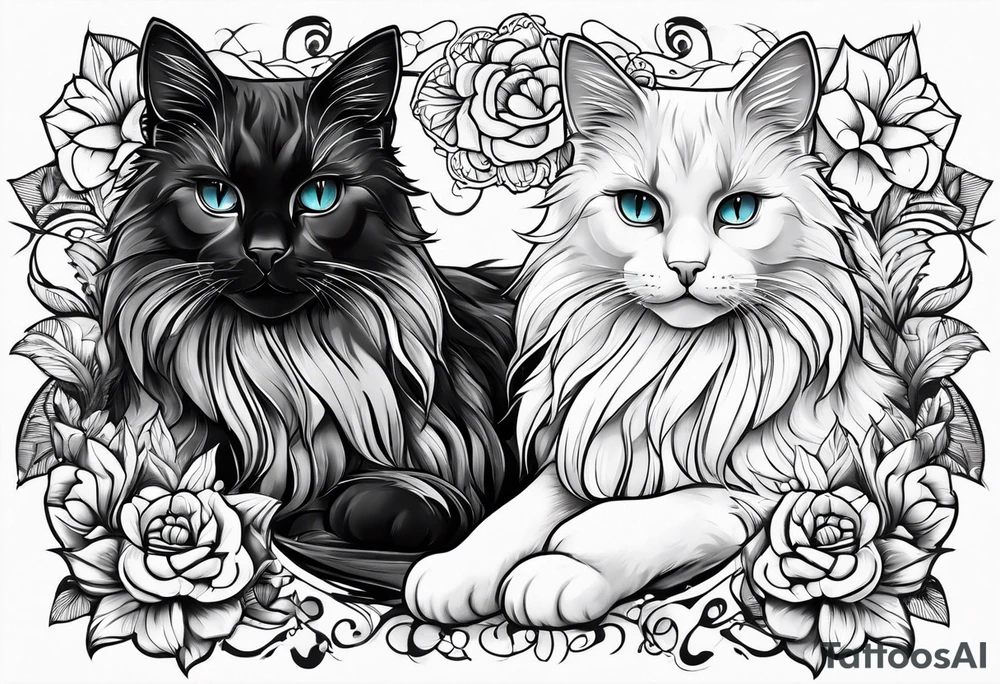 a beautiful cat tattoo idea