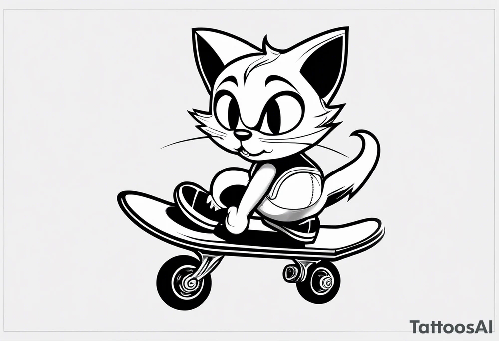 Felix. The cat skateboarding. tattoo idea
