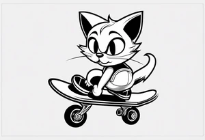 Felix. The cat skateboarding. tattoo idea