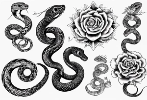 Floral Snake of nine eyes tattoo idea