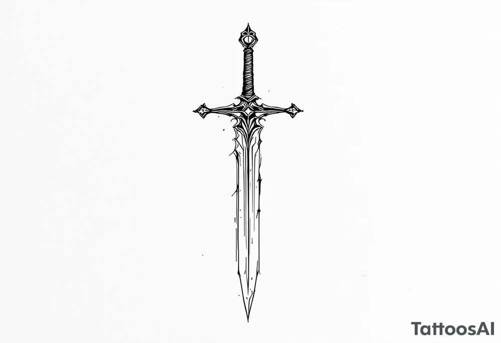 Relentless, sword, Christian, family, happiness tattoo idea