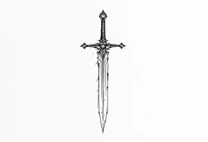 Relentless, sword, Christian, family, happiness tattoo idea