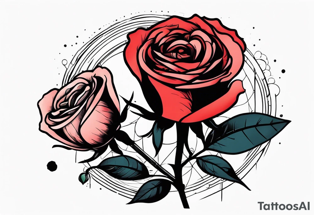 Leuchtturm und Rose schwarz tattoo idea