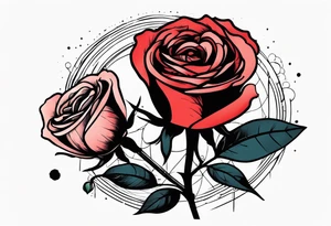 Leuchtturm und Rose schwarz tattoo idea