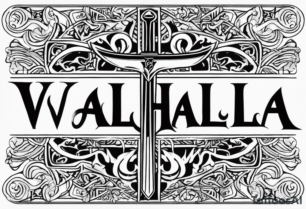 Valhalla sword god tattoo idea