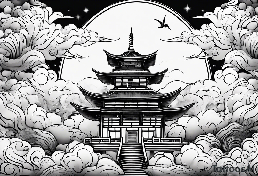 wispy clouds neojapanese tattoo idea