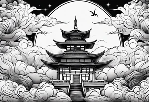 wispy clouds neojapanese tattoo idea