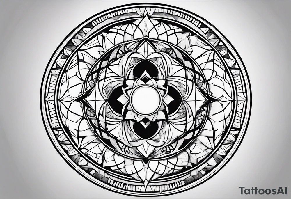 geometric circle tattoo idea