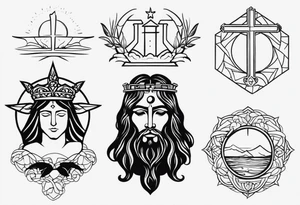 A palavra CRISTO em inglês de 5cm tattoo idea