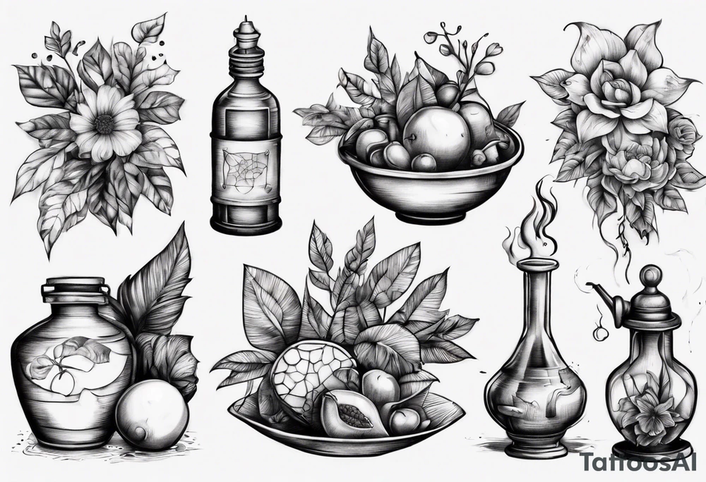 Still life scene tattoo idea