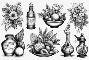 Still life scene tattoo idea
