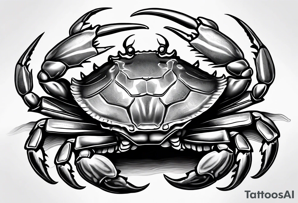 Crab con numero 69 nelle chele tattoo idea