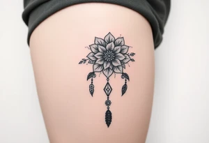 Flower dreamcatcher tattoo idea